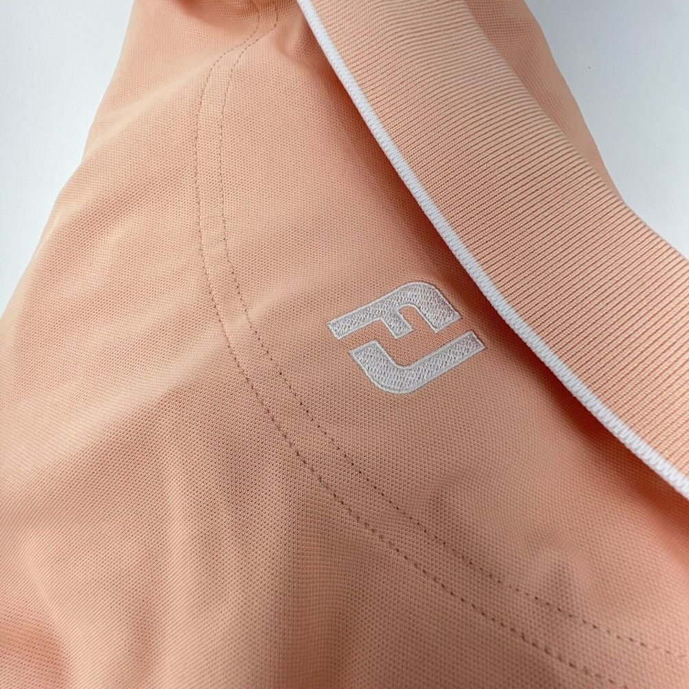 FootJoy FJ Golf Polo Shirt Men's 2XL Peach Pique Knit Stretch - Picture 5 of 5